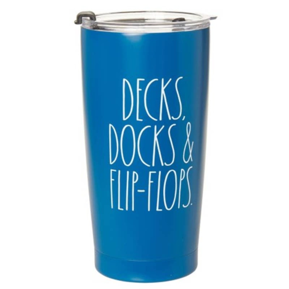 Rae Dunn Decks, Docks and Flip-Flops Tumbler - 17 oz